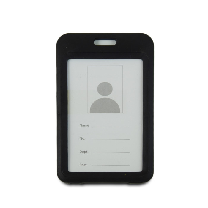 Бейдж на шнурку, вертикальний, колір чорний – ATIS, 111 x 69 x 5 мм Бейдж на шнурку, вертикальний, колір чорний – ATIS, 111 x 69 x 5 мм