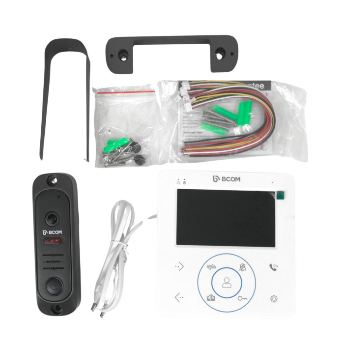 Комплект відеодомофона BCOM BD-480 White Kit: відеодомофон 4