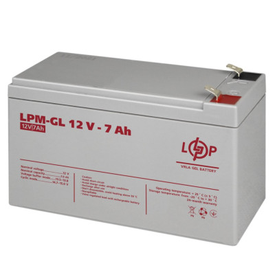 Акумулятор гелевий LPM-GL 12V - 7,0 Ah
