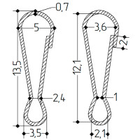 Карабін завідний 13,5 мм