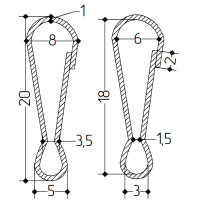 Карабін завідний 20 мм