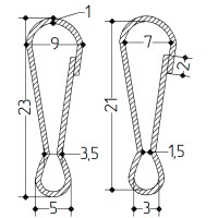 Карабін завідний 23 мм Карабін завідний 23 мм