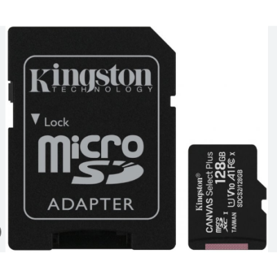 Карта пам`яті Kingston Canvas Select Plus MicroSDXC 128GB Class 10 +SD-адаптер
