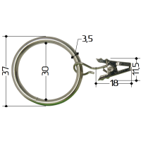 Кліпса із металевим суцільним кільцем Ø37 мм