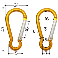 Карабін універсальний 47 x 24 x 4 мм Карабін універсальний 47 x 24 x 4 мм