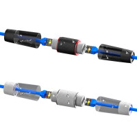 З'єднувач RJ45 8P8C IP68 мама/мама RJ45 для з'єднання кабелю, герметичний чорний