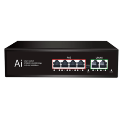 Комутатор мережевий 4 POE+2P  4 x 1000Mbps Ethernet ports, 2 x 1000Mbps up-link ports