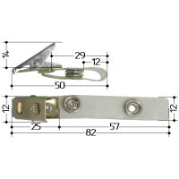 Кліпса для бейджа з прозорим фіксатором 85 х 12 мм