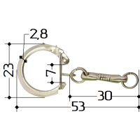 Карабін із застібкою та змійкою 30 мм