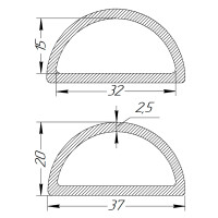 Півкільце металеве 32 * 15 * 2,5 мм