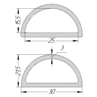Півкільце металеве 25 * 15,5 * 3 мм