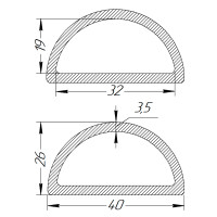 Півкільце металеве 32 * 19 * 3,5 мм