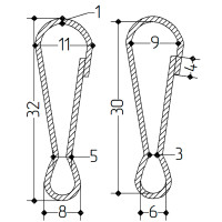 Карабін завідний 32 мм