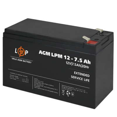Акумулятор AGM LPM 12V- 7,5Ah