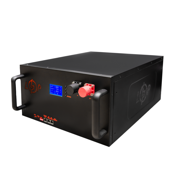 Акумулятор LP LiFePO4 51,2V - 230 Ah (11776Wh) (Smart BMS 200A/100А) з LCD метал RM Акумулятор LP LiFePO4 51,2V - 230 Ah (11776Wh) (Smart BMS 200A/100А) з LCD метал RM