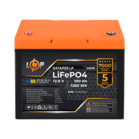 Акумулятор LP LiFePO4 12,8V - 100 Ah (1280Wh) (BMS 100A/50А) пластик для ДБЖ