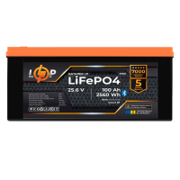 Акумулятор LP LiFePO4 25,6V - 100 Ah (2560Wh) (BMS 100A/50А) пластик Smart BT