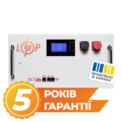 Акумулятор LP LiFePO4 51,2V - 315 Ah (16128Wh) (BMS SP 200A/100А) RM RS485/CAN LCD WH Акумулятор LP LiFePO4 51,2V - 315 Ah (16128Wh) (BMS SP 200A/100А) RM RS485/CAN LCD WH