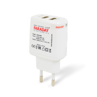 Блок живлення Faraday Electronics 18W/OEM з 2 USB виходами 5V/1A+2.4A Блок живлення Faraday Electronics 18W/OEM з 2 USB виходами 5V/1A+2.4A